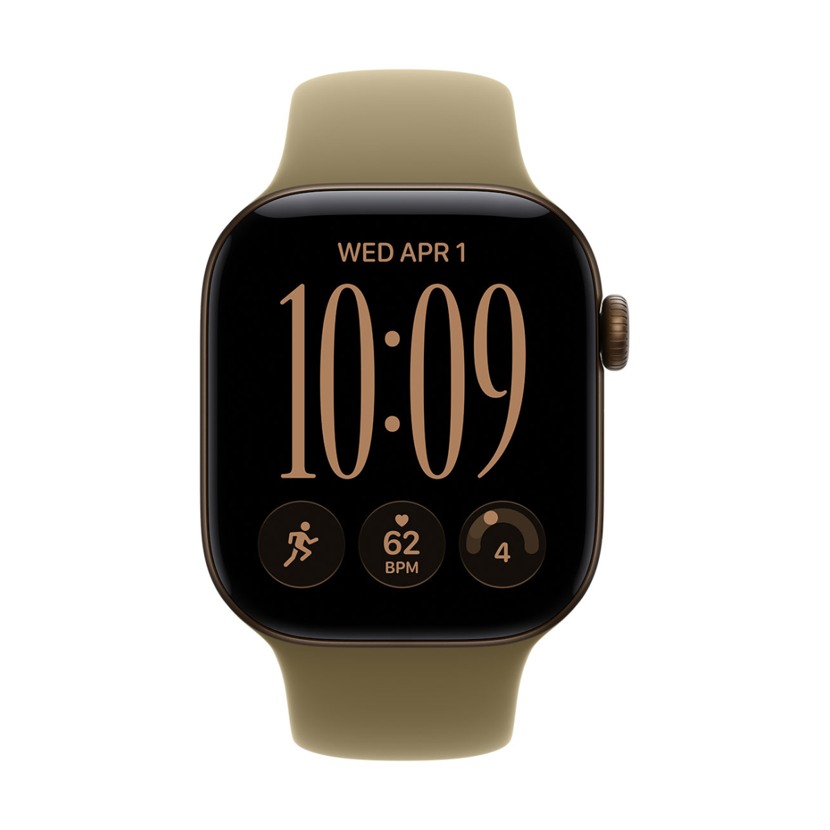 Apple Watch Series 12 GPS 42mm Dark Bronze Aluminum Case con Olive Sport Band S/M MJEF4LS/A - Imagen 2
