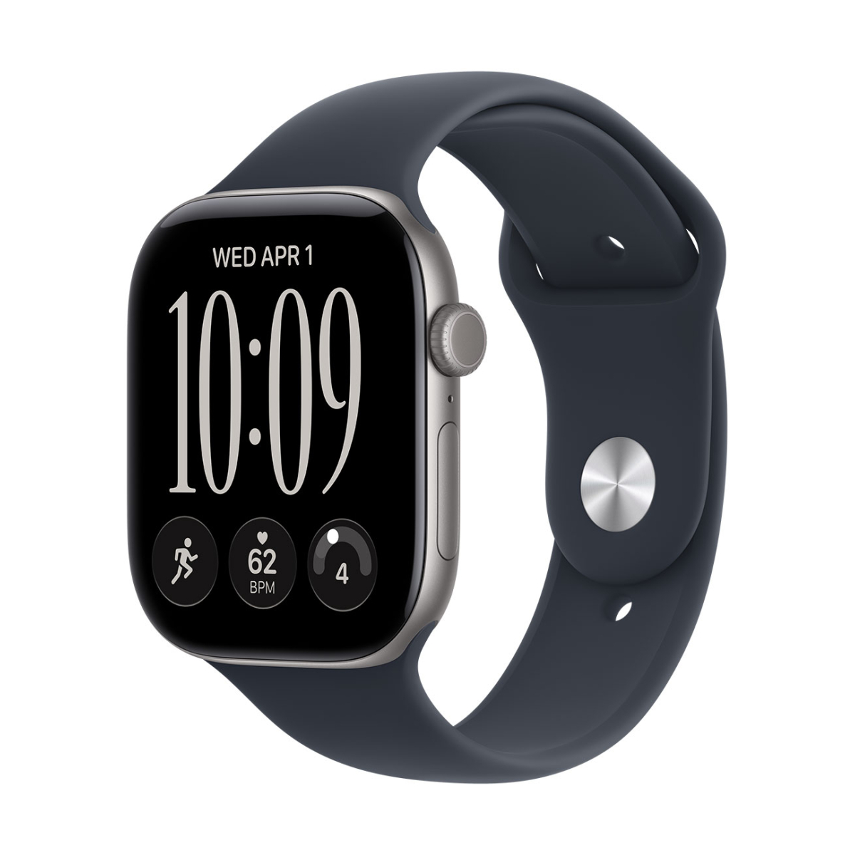 Apple Watch Series 12 GPS 46mm Space Gray Aluminum Case con Navy Blue Sport Band S/M MJEH4LS/A