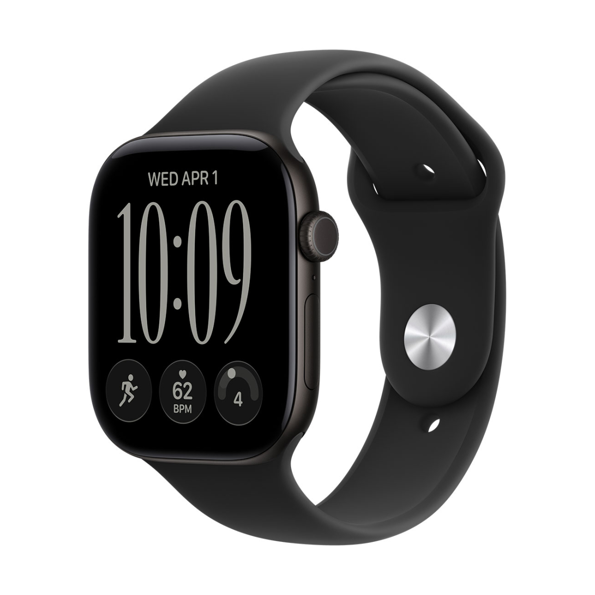 Apple Watch Series 12 GPS 46mm Black Aluminum Case con Black Sport Band M/L MJEL4LS/A