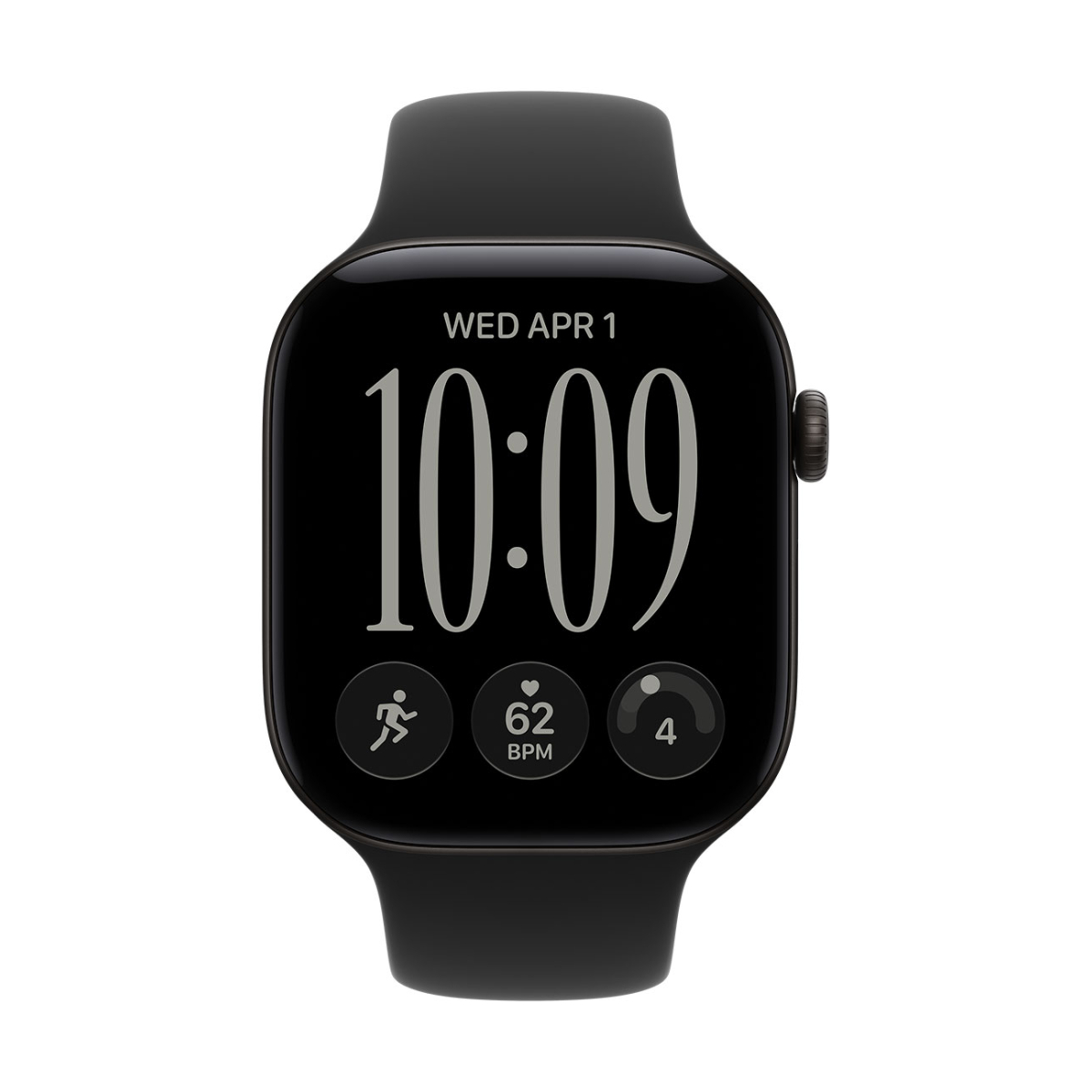 Apple Watch Series 12 GPS 46mm Black Aluminum Case con Black Sport Band M/L MJEL4LS/A - Imagen 2