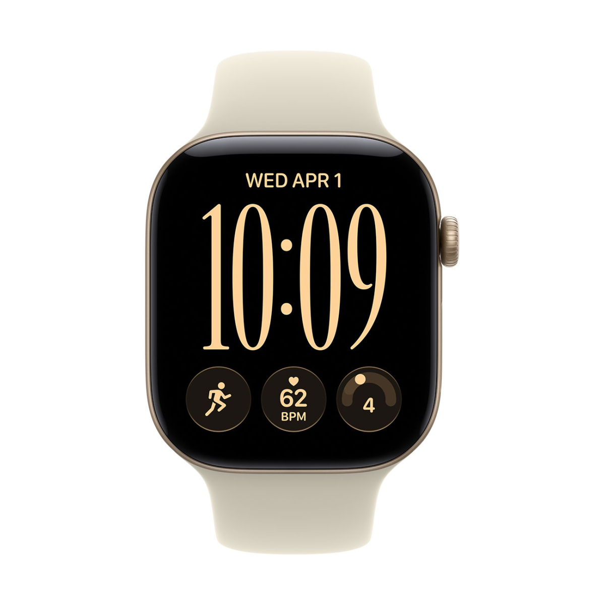 Apple Watch Series 12 GPS 46mm Light Gold Aluminum Case con Sand Sport Band M/L MJEP4LS/A - Imagen 2