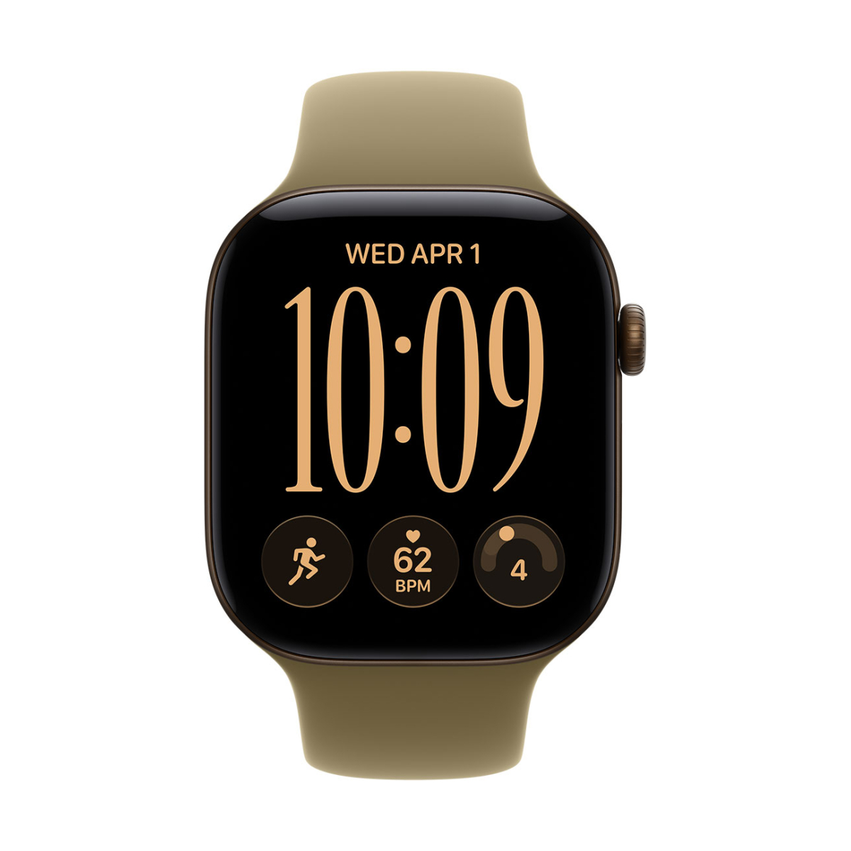 Apple Watch Series 12 GPS 46mm Dark Bronze Aluminum Case con Olive Sport Band S/M MJEQ4LS/A - Imagen 2