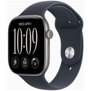 Apple Watch Series 12 Cellular 46mm Space Gray Aluminum Case con Navy Blue Sport Band M/L MJG74LS/A