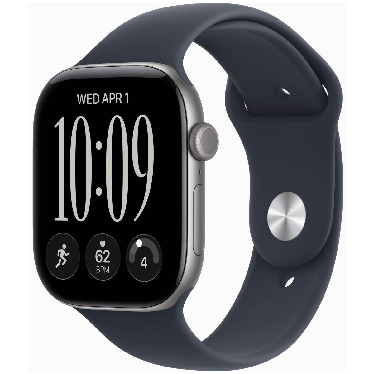 Apple Watch Series 12 Cellular 46mm Space Gray Aluminum Case con Navy Blue Sport Band M/L MJG74LS/A
