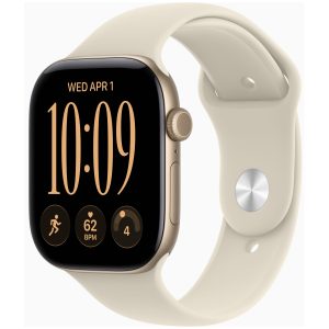 Apple Watch Series 12 Cellular 46mm Light Gold Aluminum Case con Sand Sport Band M/L MJGC4LS/A