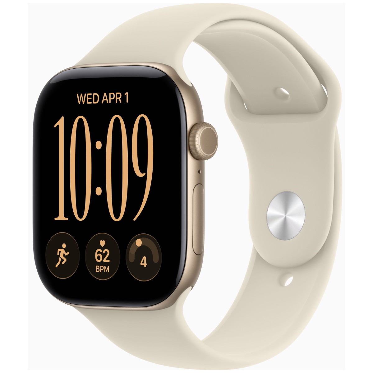 Apple Watch Series 12 Cellular 46mm Light Gold Aluminum Case con Sand Sport Band M/L MJGC4LS/A