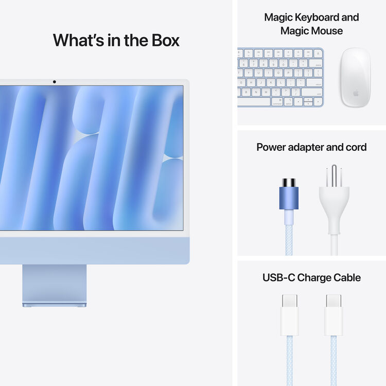 Apple iMac 24" 4,5K M4 10-Core 24GB 512GB SSD 10-Core GPU Blue MD2T4LL/A - Imagen 9