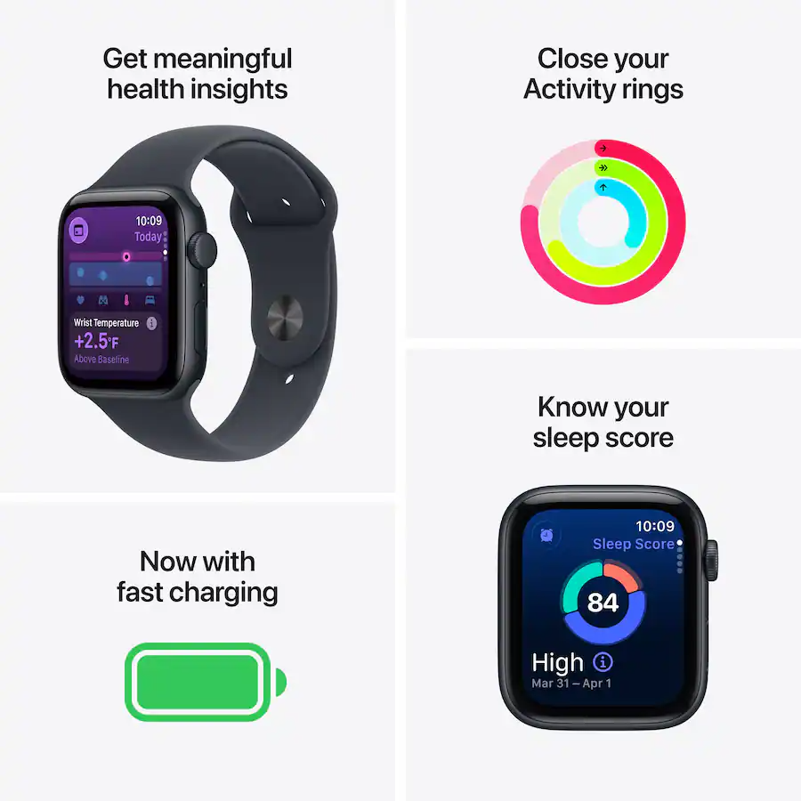 Apple Watch SE 3 GPS 44mm Starlight Aluminum Case con Sand Sport Band M/L MJL54LW/A (2026) - Imagen 3